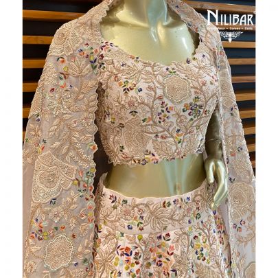 Powder Pink Silk Bridal Lehenga