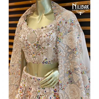 Powder Pink Silk Bridal Lehenga