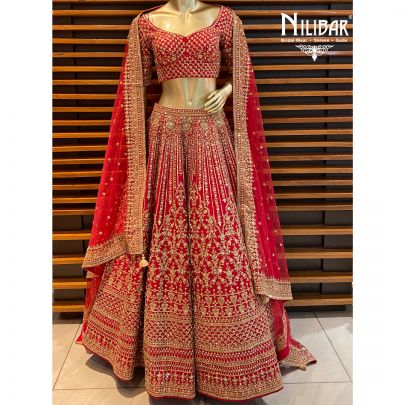 Scarlet Silk Bridal Lehenga