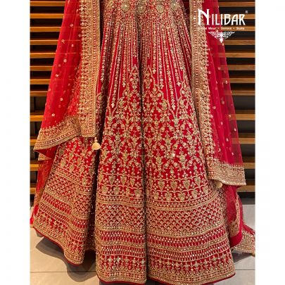 Scarlet Silk Bridal Lehenga