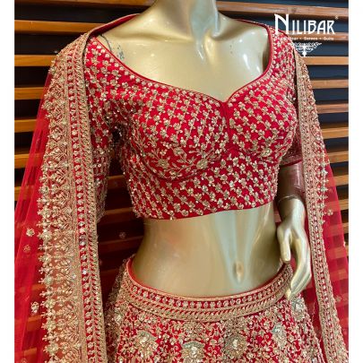 Scarlet Silk Bridal Lehenga