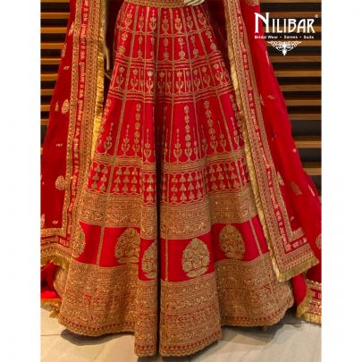 Crimson Red Silk Bridal Lehenga