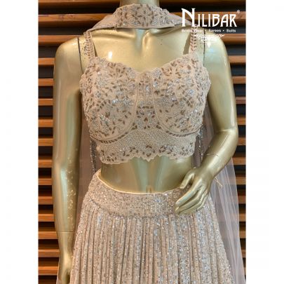 Clotted Cream Net Lehenga