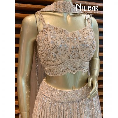 Clotted Cream Net Lehenga