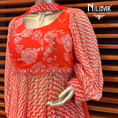 Orange Georgette Palazzo Suit