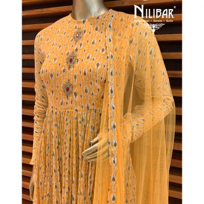 Yellow Printed Sharara Suit