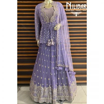 Heather Purple Jacket Style Lehenga