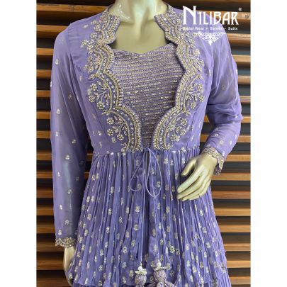 Heather Purple Jacket Style Lehenga