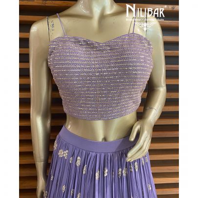 Heather Purple Jacket Style Lehenga