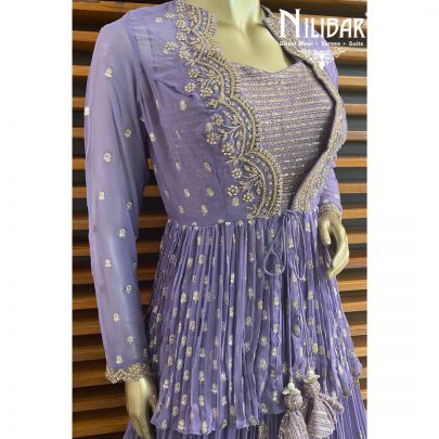 Heather Purple Jacket Style Lehenga