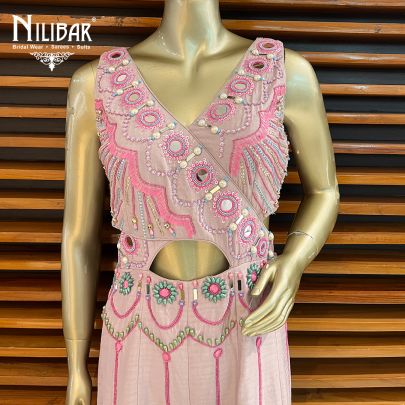Flamingo Pink Semi Silk Jumpsuit