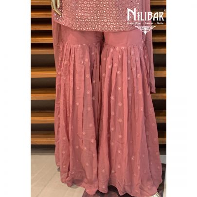 Onion Pink Georgette Sharara Suit