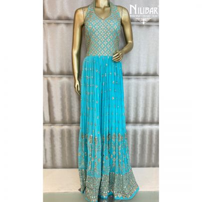 Arctic Blue Georgette Jumpsuit