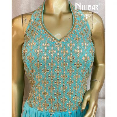 Arctic Blue Georgette Jumpsuit