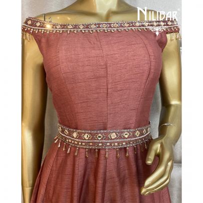 China Pink Silk Dhoti Suit