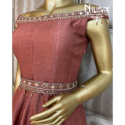China Pink Silk Dhoti Suit