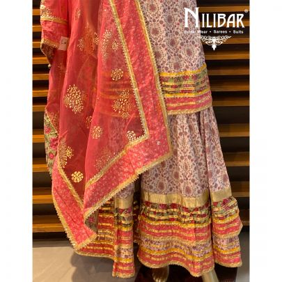 White Pink Cotton Sharara Suit