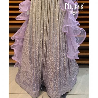 Lilac Net Lehenga