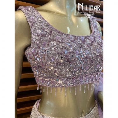 Lilac Net Lehenga