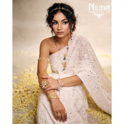 White Georgette Chikankari Saree