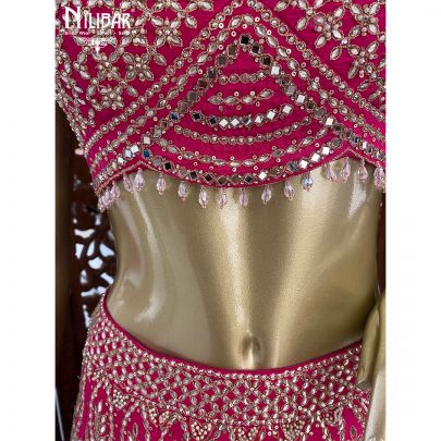 Magenta Pink Silk Reception Lehenga
