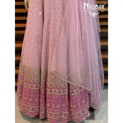 Fuscia Pink Net Lehenga