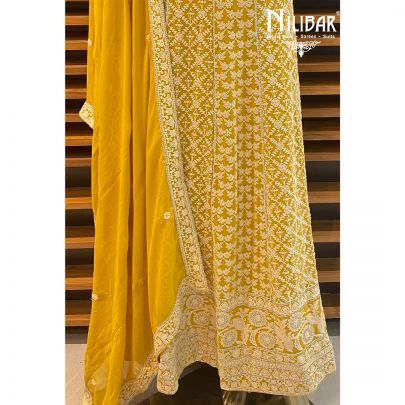 Canary Yellow Georgette Anarkali Suit
