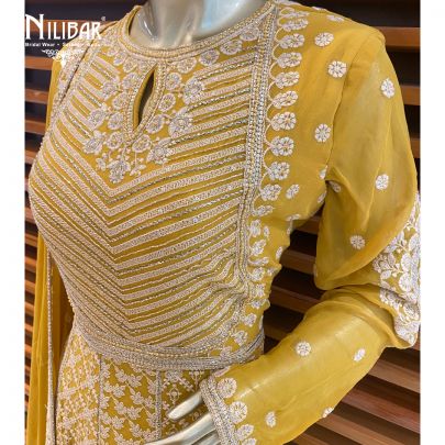 Canary Yellow Georgette Anarkali Suit