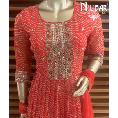 Scarlet Red Georgette Sharara Suit