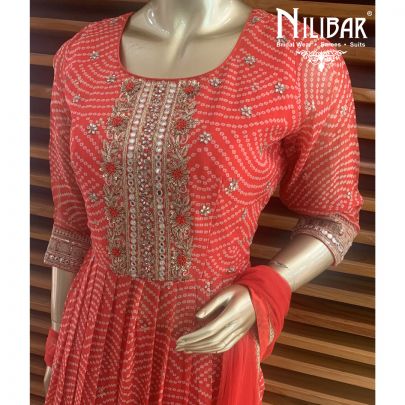 Scarlet Red Georgette Sharara Suit