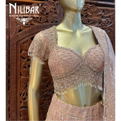 Foxy Pink Net Reception Lehenga