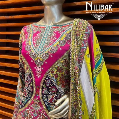Multicolor Crepe  Garara Suit