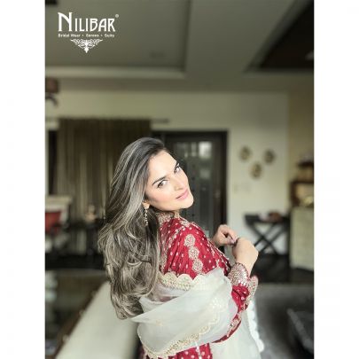 Simran Malik in our Red Silk Readymade Suit