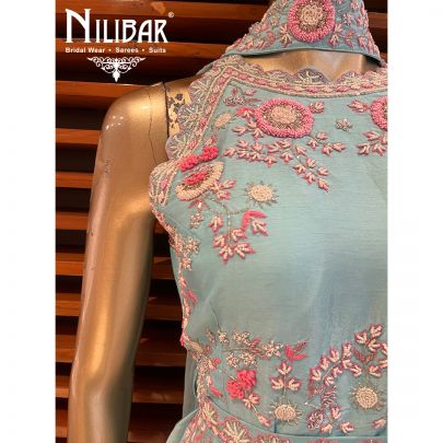 Powder Blue Silk Jumpsuit