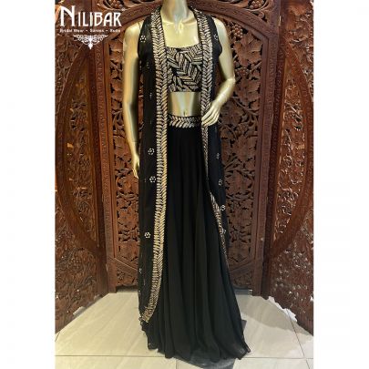 Scarlet Black Georgette Dhoti suit