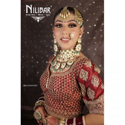 Berry Red Silk Bridal Lehenga