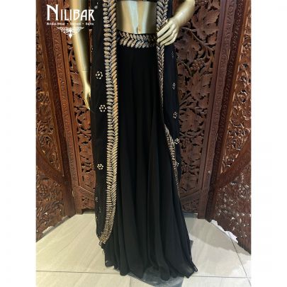 Scarlet Black Georgette Dhoti suit