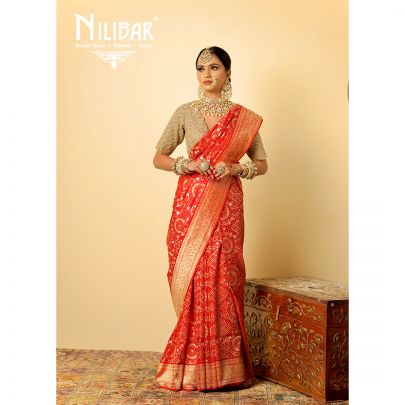 Red Silk Pure Banarasi Saree