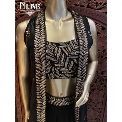 Scarlet Black Georgette Dhoti suit