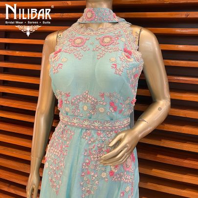 Powder Blue Silk Jumpsuit
