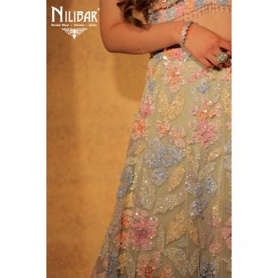 Apple Green Net Lehenga