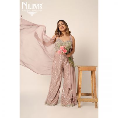 Mauve Georgette Palazzo Set