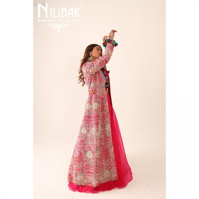 Magenta Organza and Silk Cape