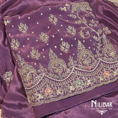 Purple Crepe Unstitched Suit