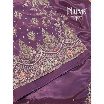 Purple Crepe Unstitched Suit