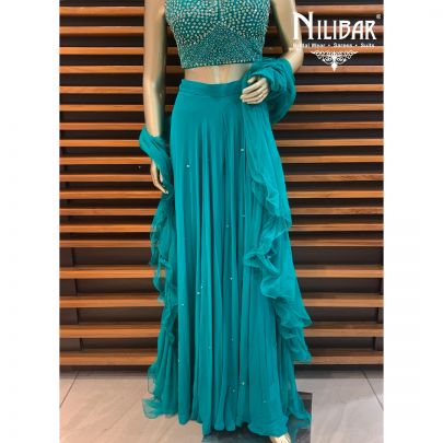Rama Green Georgette Palazzo Set