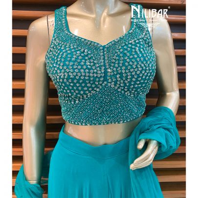 Rama Green Georgette Palazzo Set