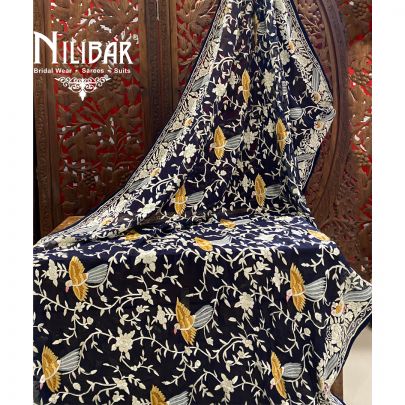 Navy Blue Pure Georgette Dupatta