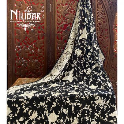 Black Pure Georgette Dupatta