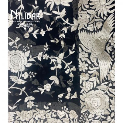 Black Pure Georgette Dupatta